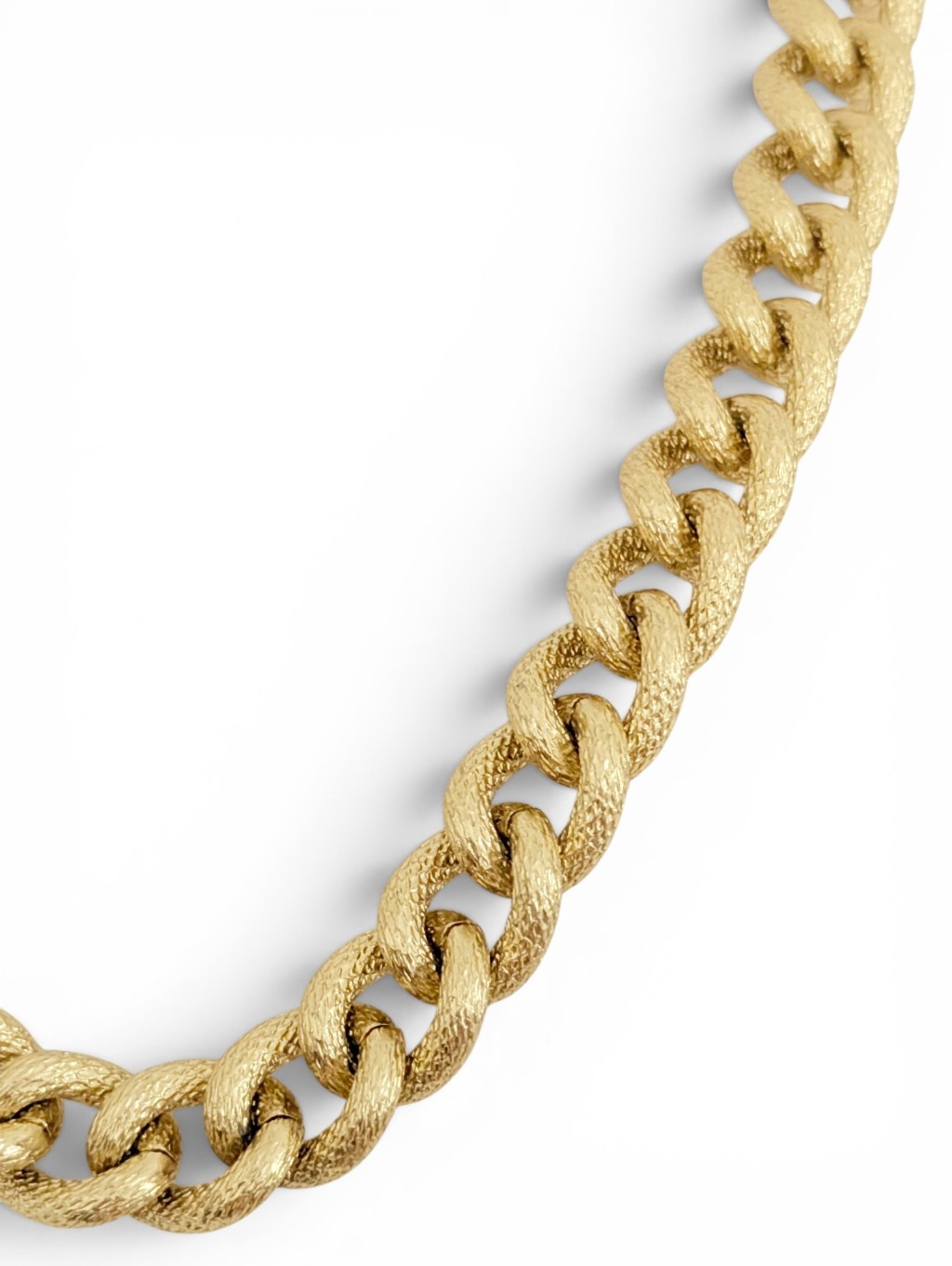 Vintage Gold Chain Necklace Large Link Curb Style 1980
